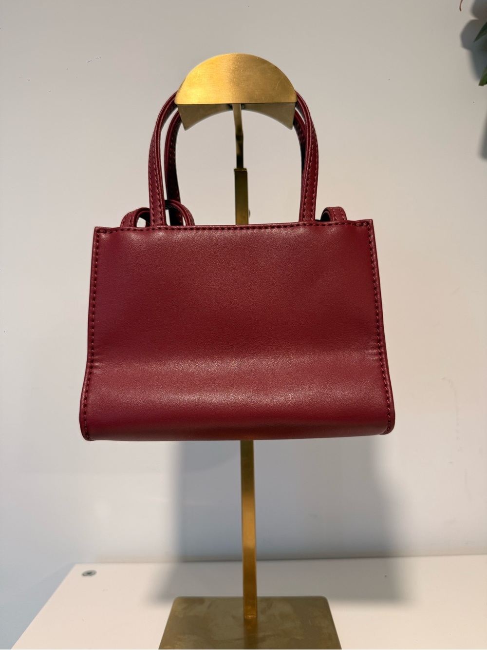 Telfar Mini Leather Crossbody Bag in Burgundy - Picture 5 of 5